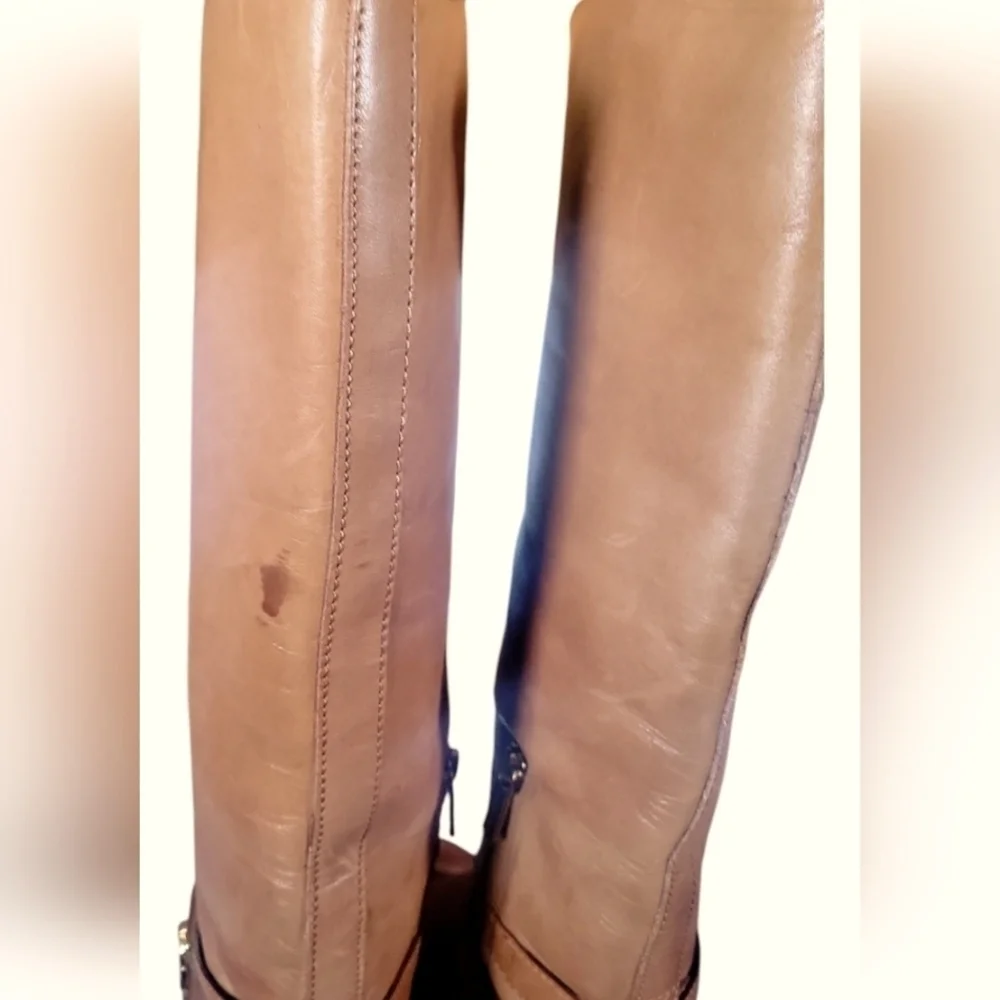 Michael Kors Women's Leather Hamilton Luggage Tan Riding Boots Sz 81/2 M